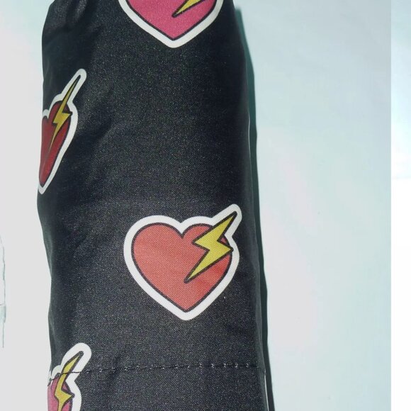 NWT Coach UV Protection Black Mini Umbrella Hearts CW556 - Picture 3 of 3